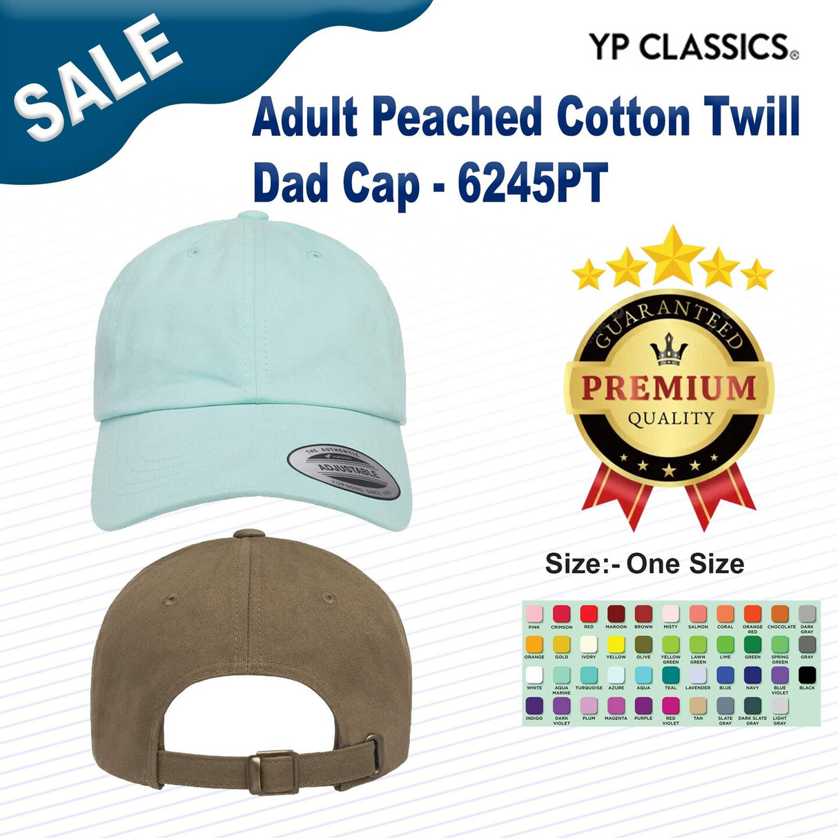 YP Classics® Adult Peached Cotton Twill Dad Cap
