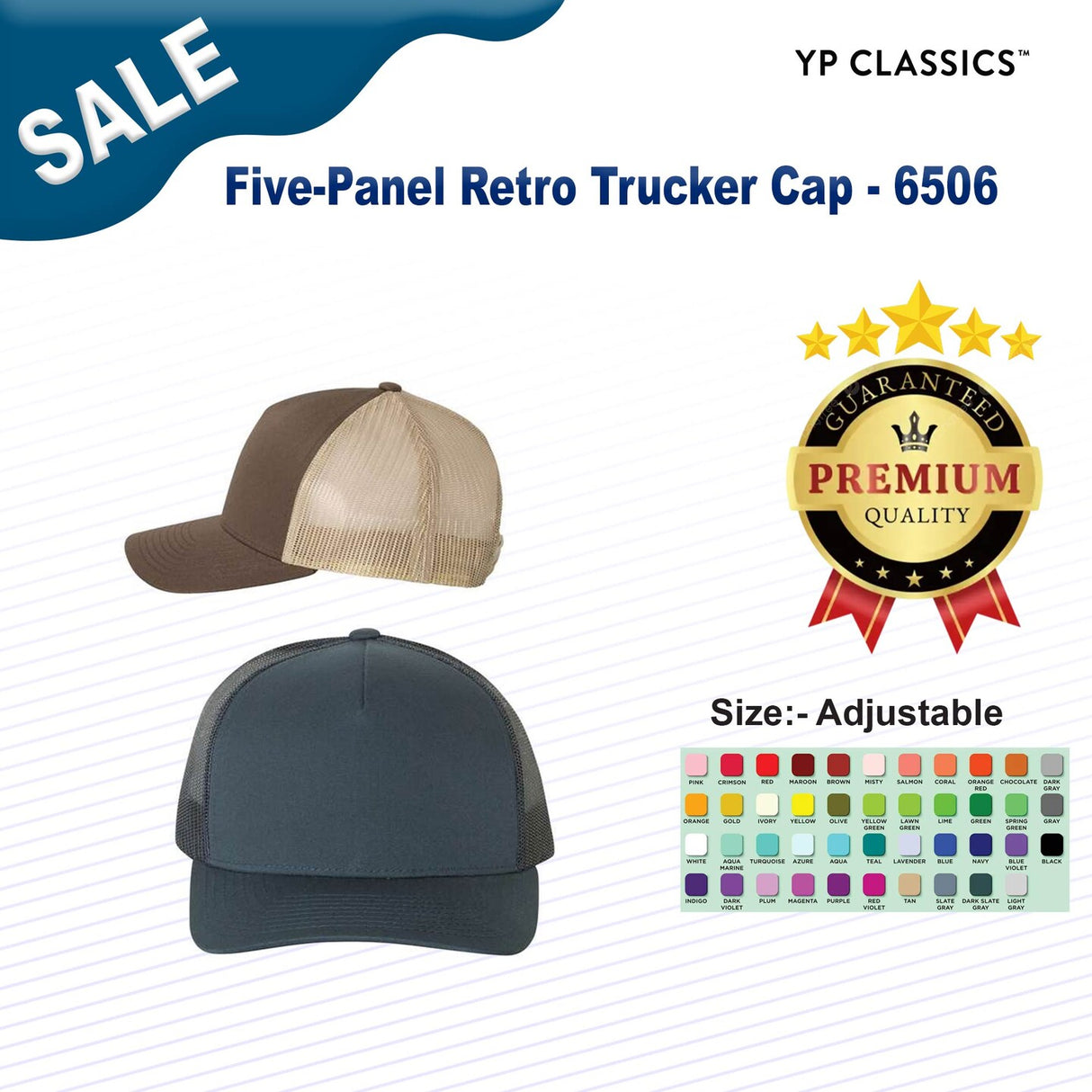 YP Classics® Five-Panel Retro Trucker Cap