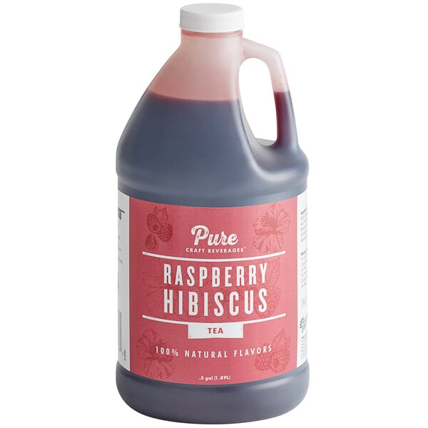 Pure Craft Beverages Raspberry Hibiscus Tea 5:1 Beverage Concentrate 1/2 Gallon