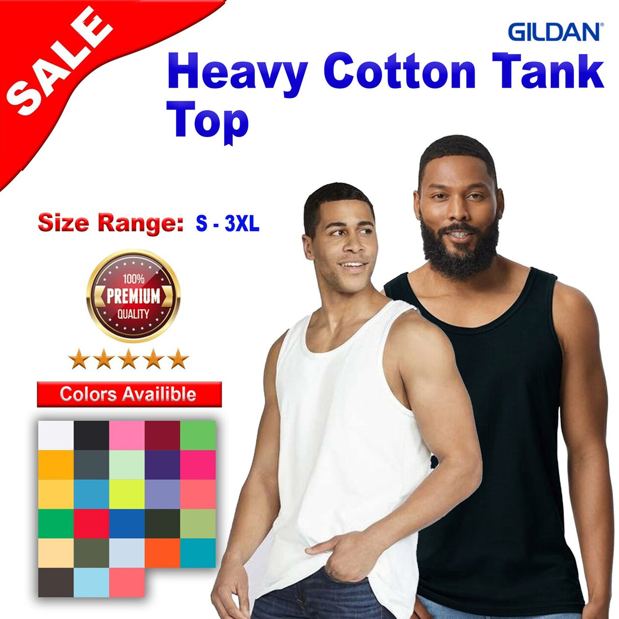 Gildan® Mens Heavy Cotton Tank Top - 5200