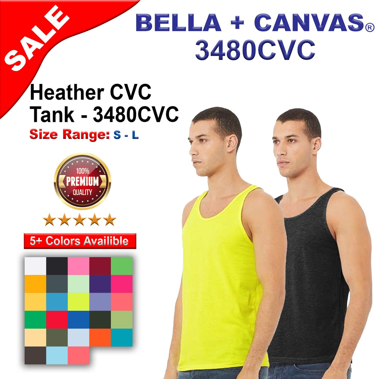 BELLA + CANVAS® Heather CVC Tank - 3480CVC