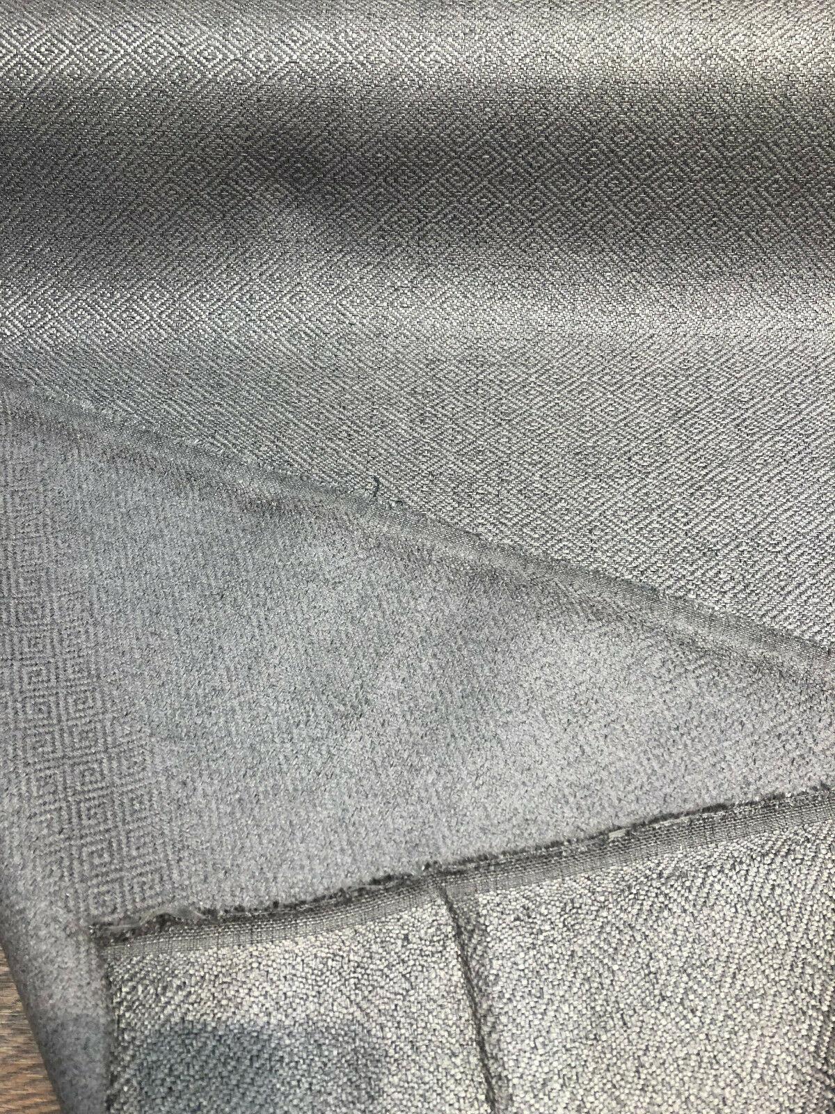 Mykonos Char Polyester Jacquard Fabric - Diamond Pattern, 56" Width (1 Yard)