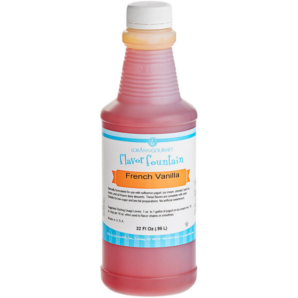 LorAnn French Vanilla Flavor Fountain Syrup 32 fl. oz.