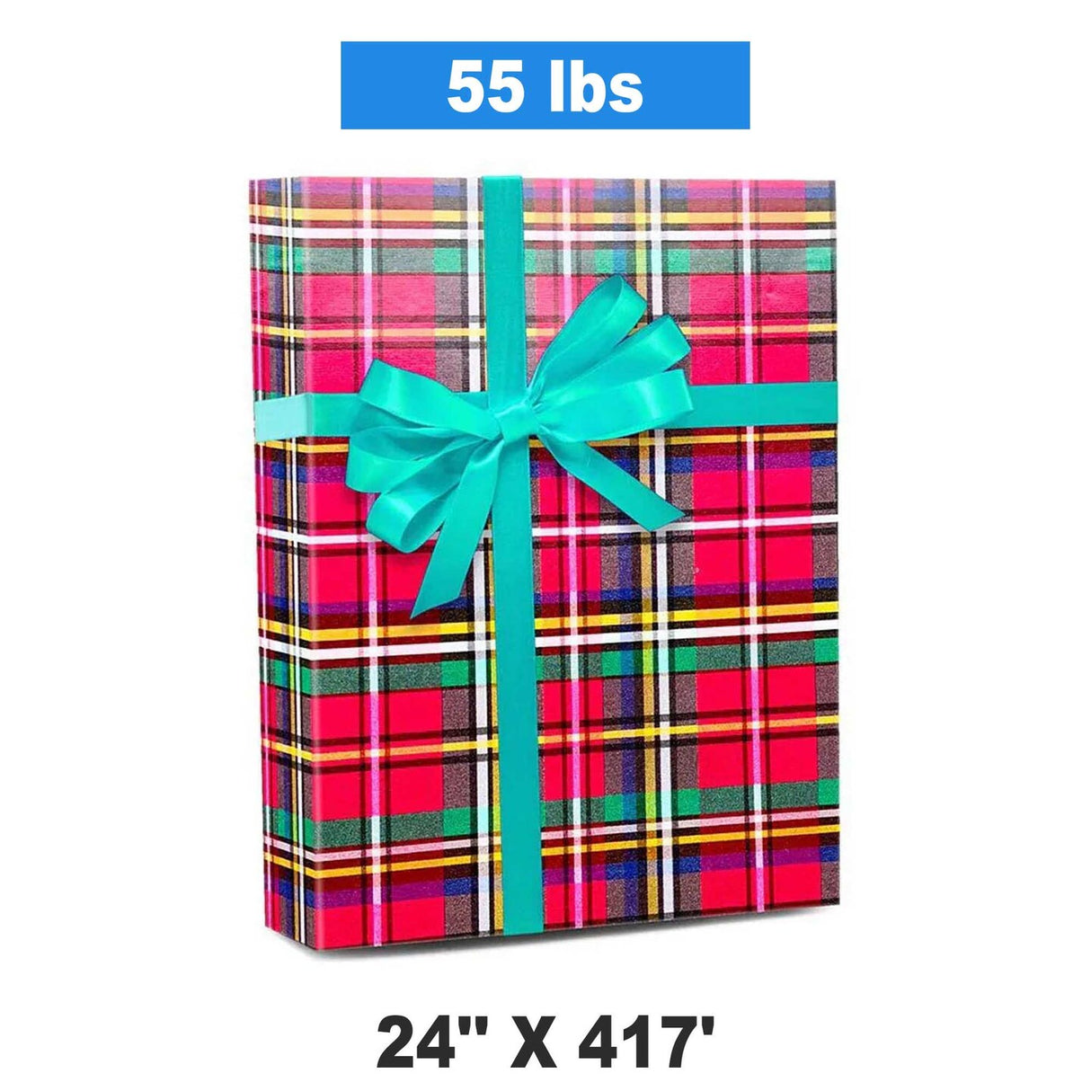 Plaid Christmas Wrapping Paper Tartan 24 ''x 417 '