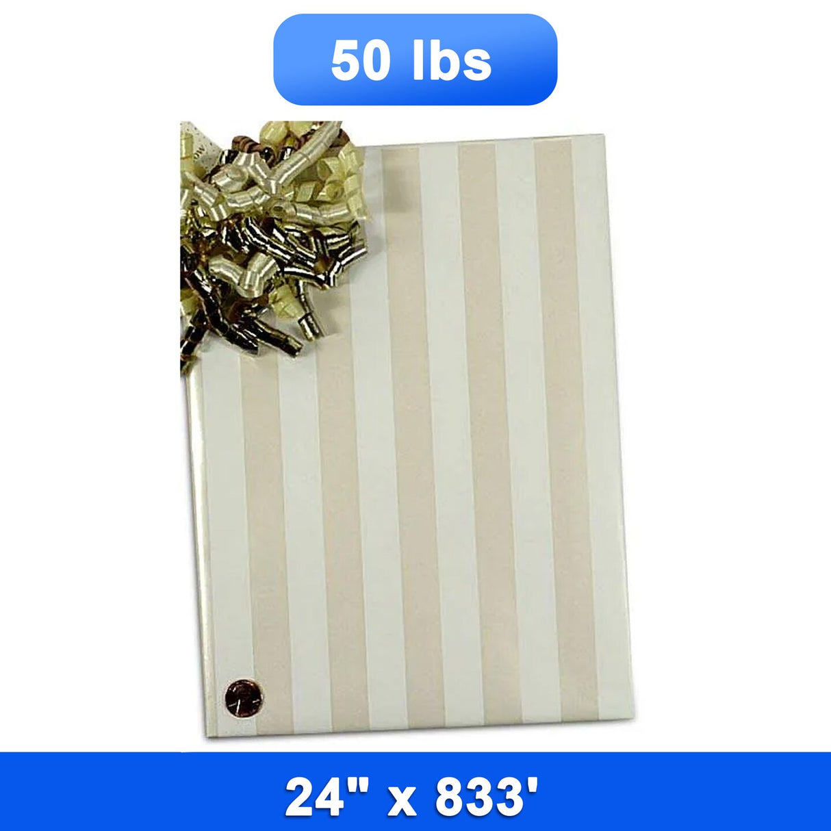 Classic Striped Gift Wrap 24'' x 833' 50 lbs
