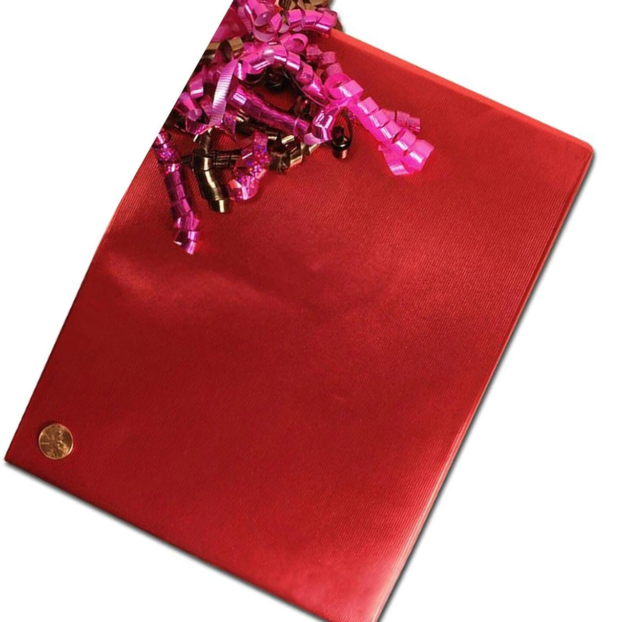 Cranberry Red Embossed Metallic Wrapping Paper 24" x 417" Roll