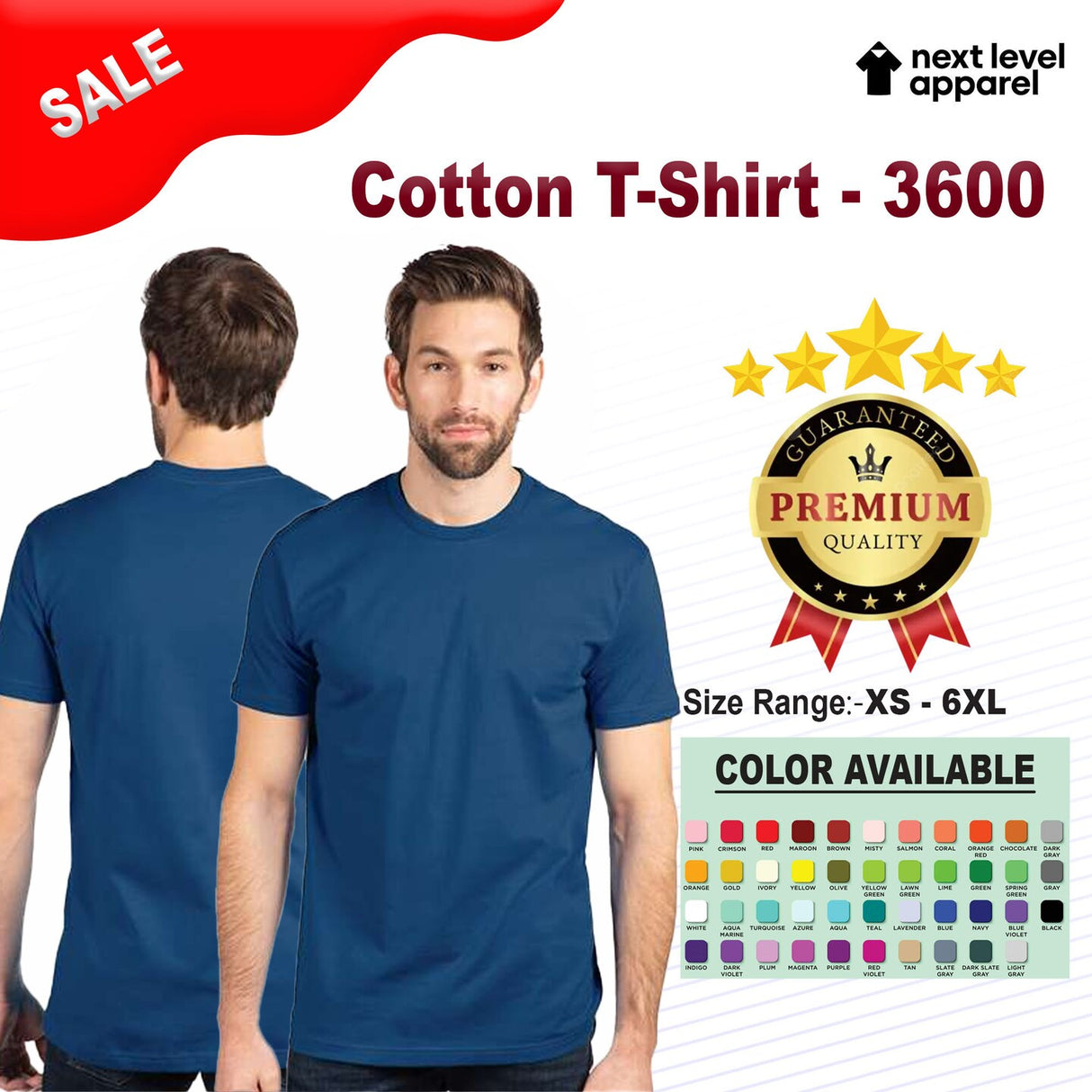 Next Level® Cotton Short Sleeve Crew Neck T-Shirt