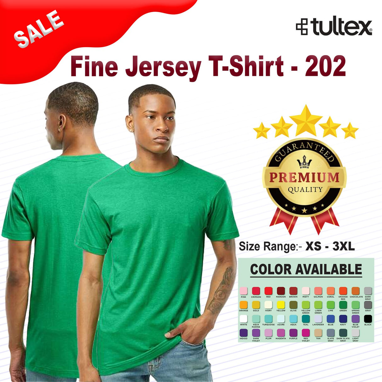 Tultex® Fine Jersey Crew Neck Short Sleeve T-Shirt