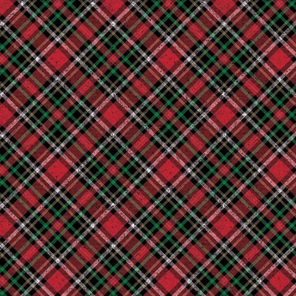 Plaid Christmas Wrapping Paper Red / Gold Holographic Plaid 24 '' × 833 '