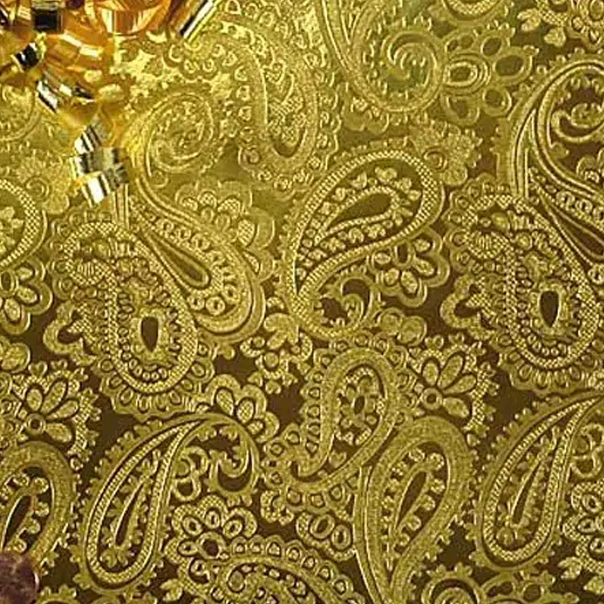 Gold Paisley Embossed Metallic Wrapping Paper 30" x 417" Roll