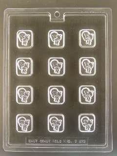 Mini Cupid On Square Chocolate Mold - ECV673