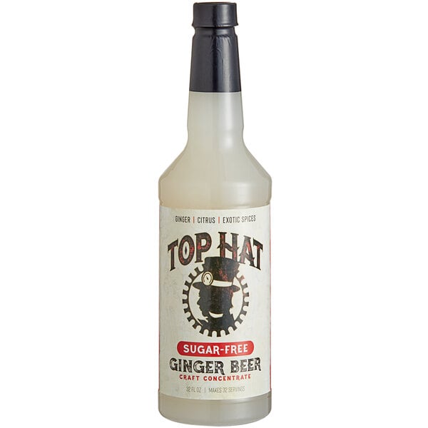 Top Hat Provisions Sugar-Free Spicy Ginger Beer 5:1 Concentrate 32 fl. oz. - 12/Case