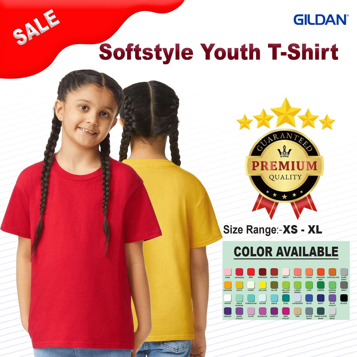 Gildan® Softstyle Youth Crewneck Short Sleeve T-Shirt