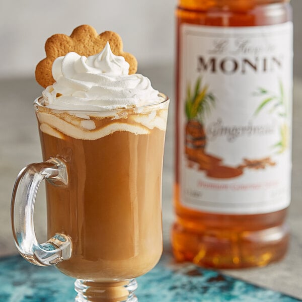 Monin Premium Gingerbread Flavoring Syrup 1 Liter - 4/Case