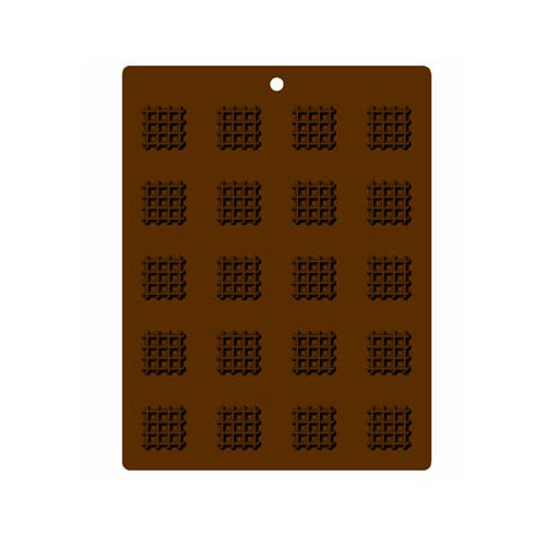 Flexible Chocolate Mold: Waffle, 28mm: 20 Cavites