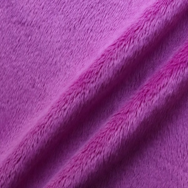Smooth Minky Faux Fur Polyester Fabric - Solid Color, 60" Width, 385 GSM (1 Yard)