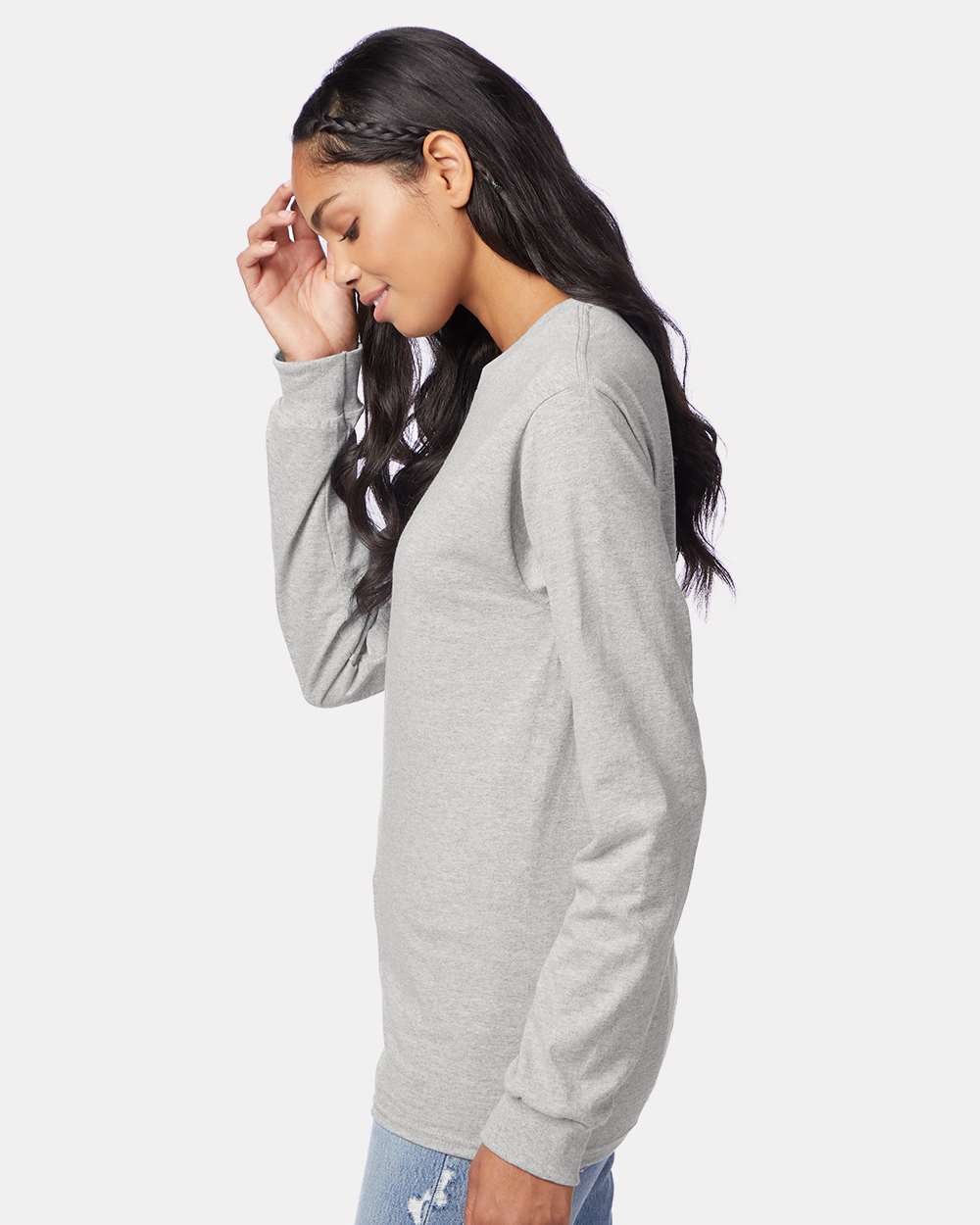 Hanes® Authentic Crewneck Long Sleeve T-Shirt