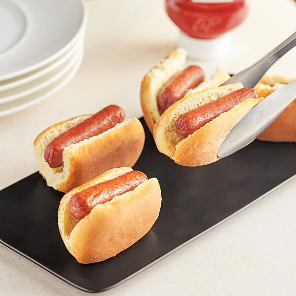 Nathan's Famous 3 1/2" 1.5 oz. Beef Slider Franks with Buns - 48/Case
