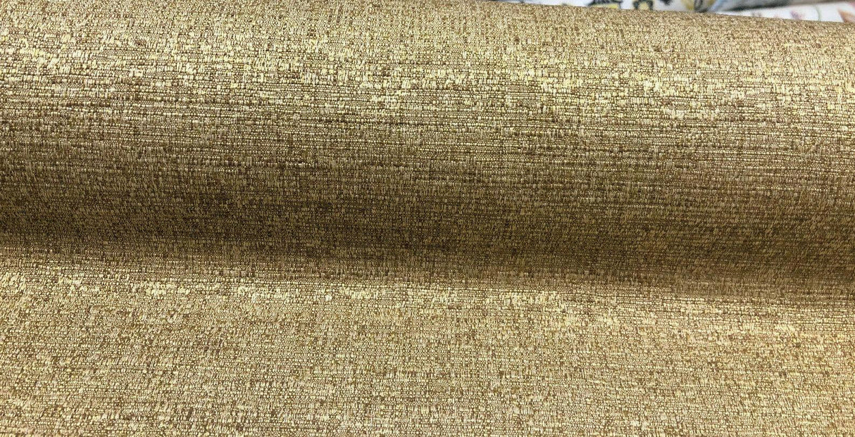 Rawhide II Cotton Polyester Blend Fabric - Wheat Gold Slubbed Textured, 54" Width (1 Yard)