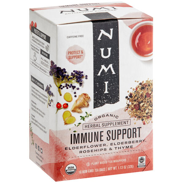 Numi Organic Immune Support Herbal Tea Bags - 16/Box