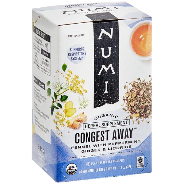Numi Organic Congest Away Herbal Tea Bags - 16/Box