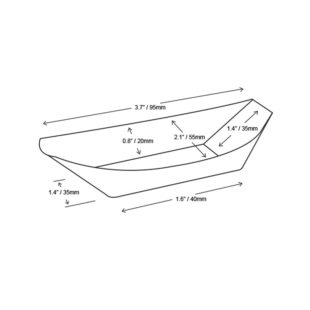 PacknWood Bamboo Leaf Serving Boat, 3.7" - Case of 2000