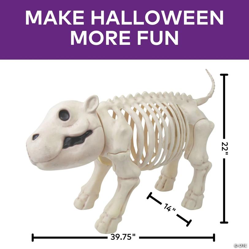 22" Standing Hippo Skeleton Halloween Decoration