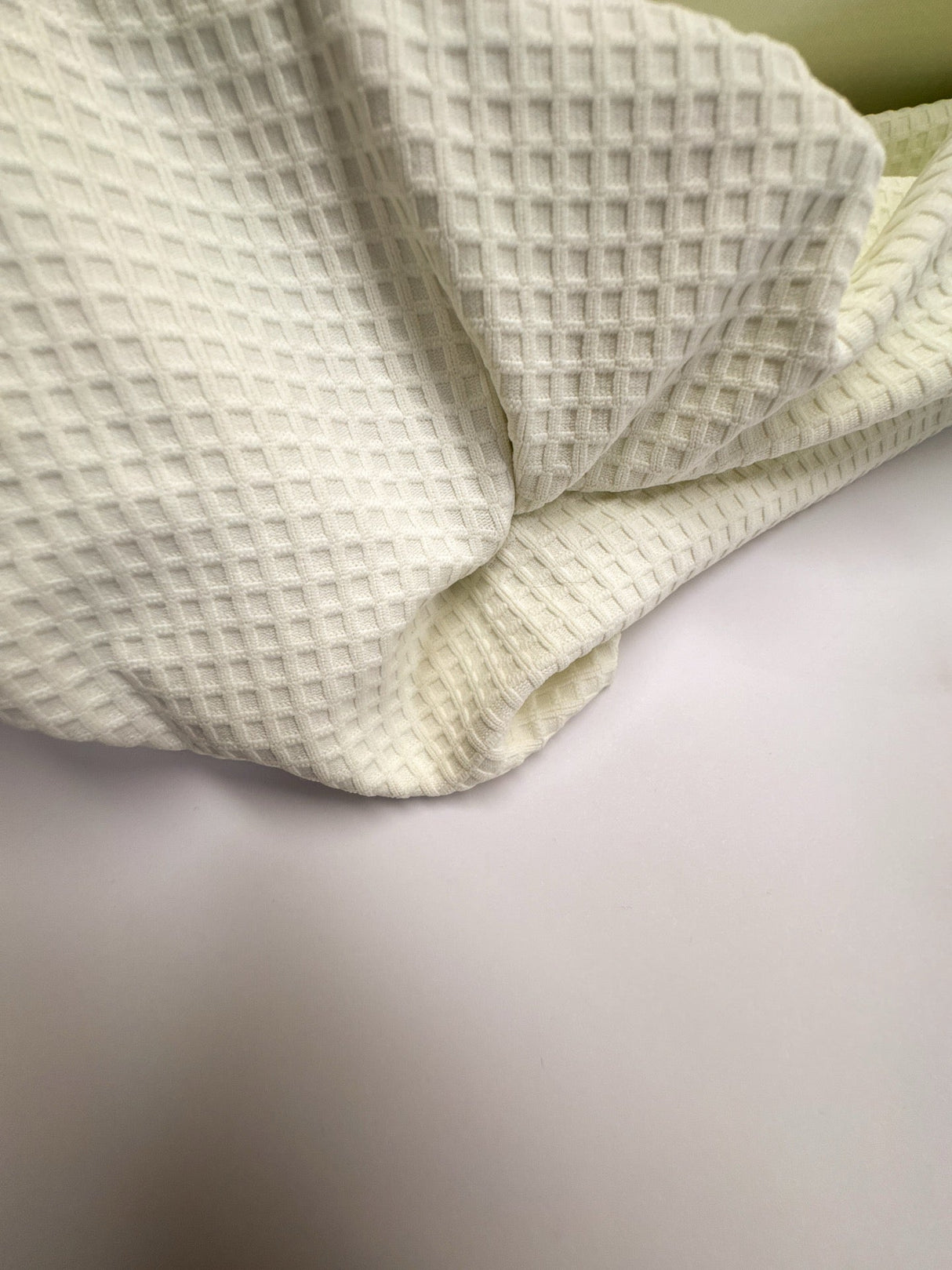 Polyamide Elastane Checked Knit Green White