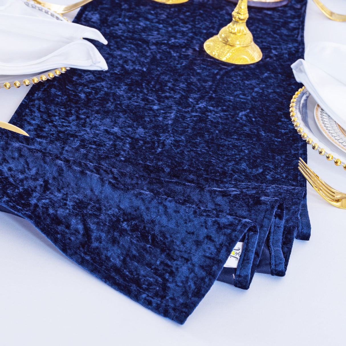 Velvet Table Runner 13x108 Navy Blue