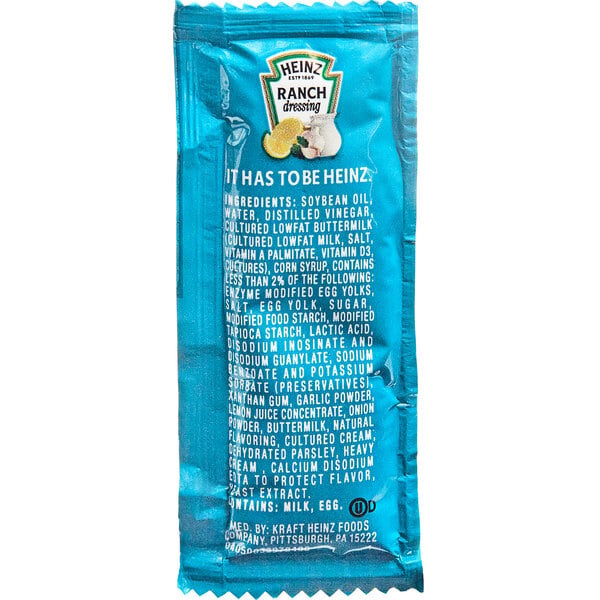 Heinz Ranch Dressing Packet 12 Gram - 200/Case