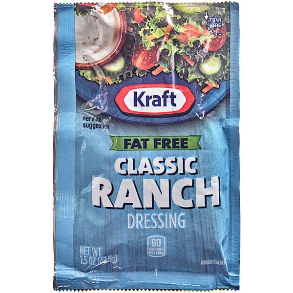 Kraft Fat-Free Ranch Dressing Packet 1.5 oz. - 60/Case