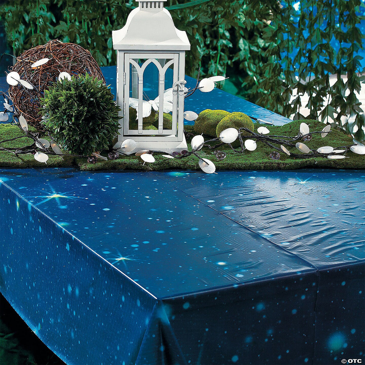 Starry Night Disposable Plastic Tablecloth Roll 40" x 100 ft.