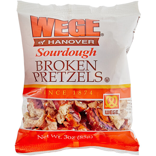 Wege of Hanover Broken Pretzels 3 oz. - 24/Case
