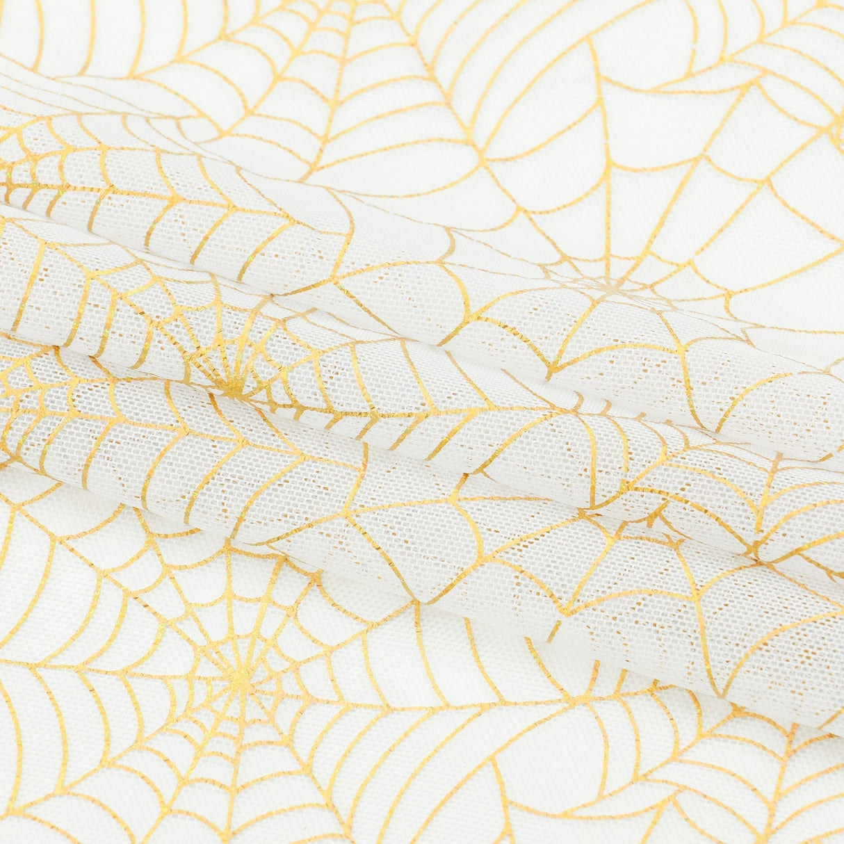 Spiderweb Foiled Mesh Spandex Fabric - Black/Silver, 56/58" Width (1 Yard)