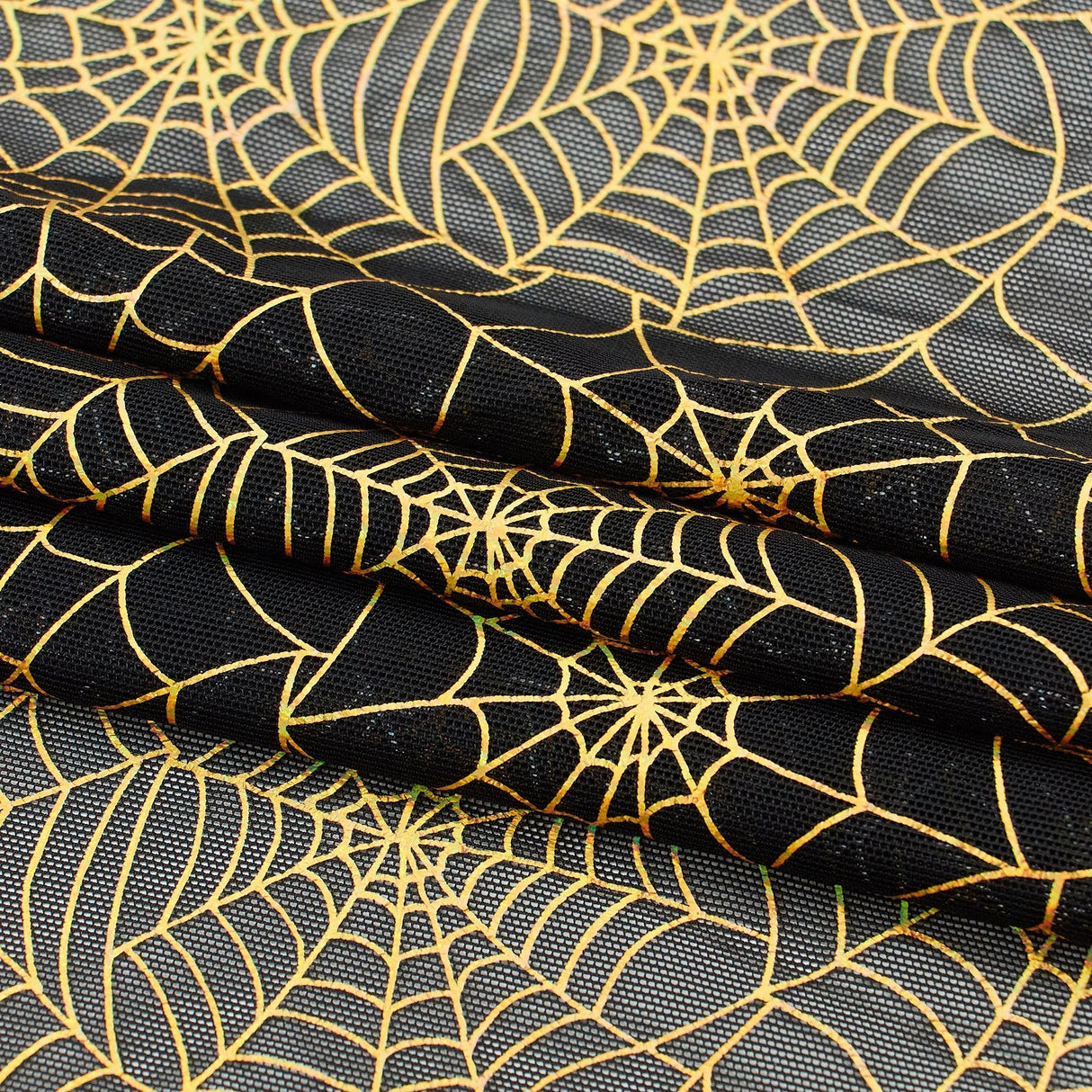 Spiderweb Foiled Mesh Spandex Fabric