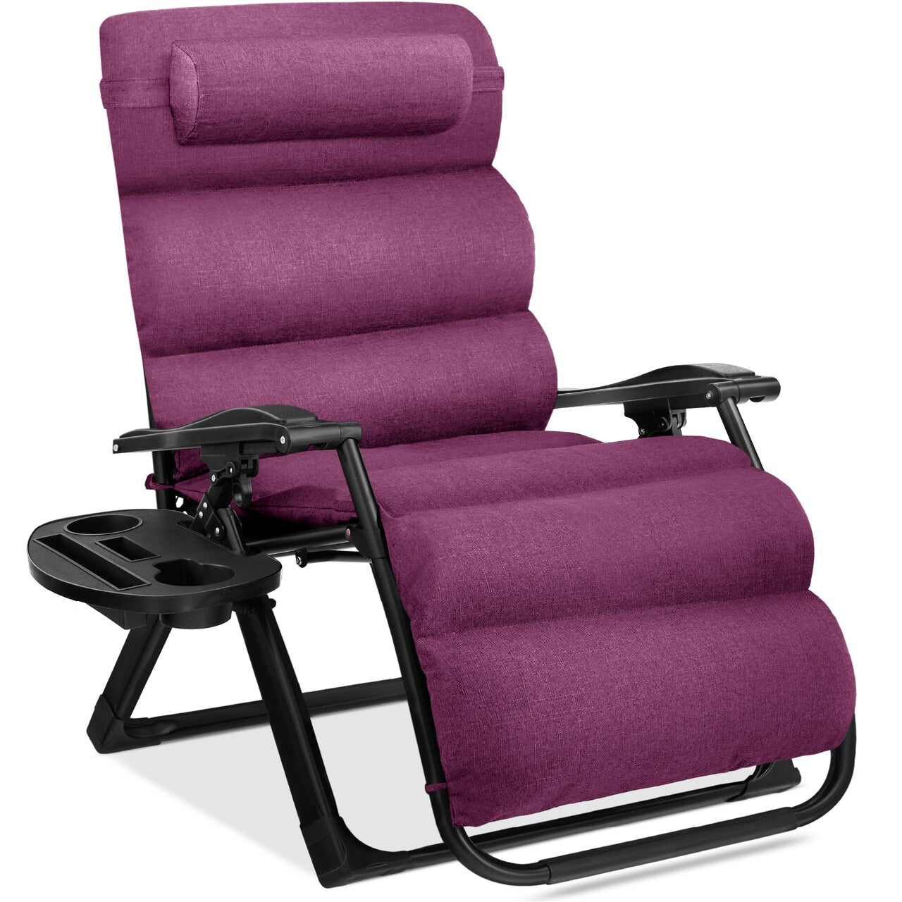 Best Choice Products Oversized Zero Gravity Chair, Folding Recliner w/ Removable Cushion, Side Tray