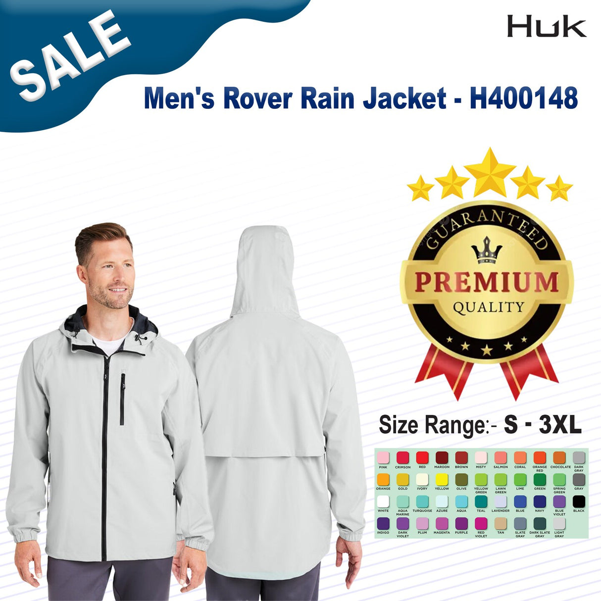 HUK® Men's Rover Rain Jacket