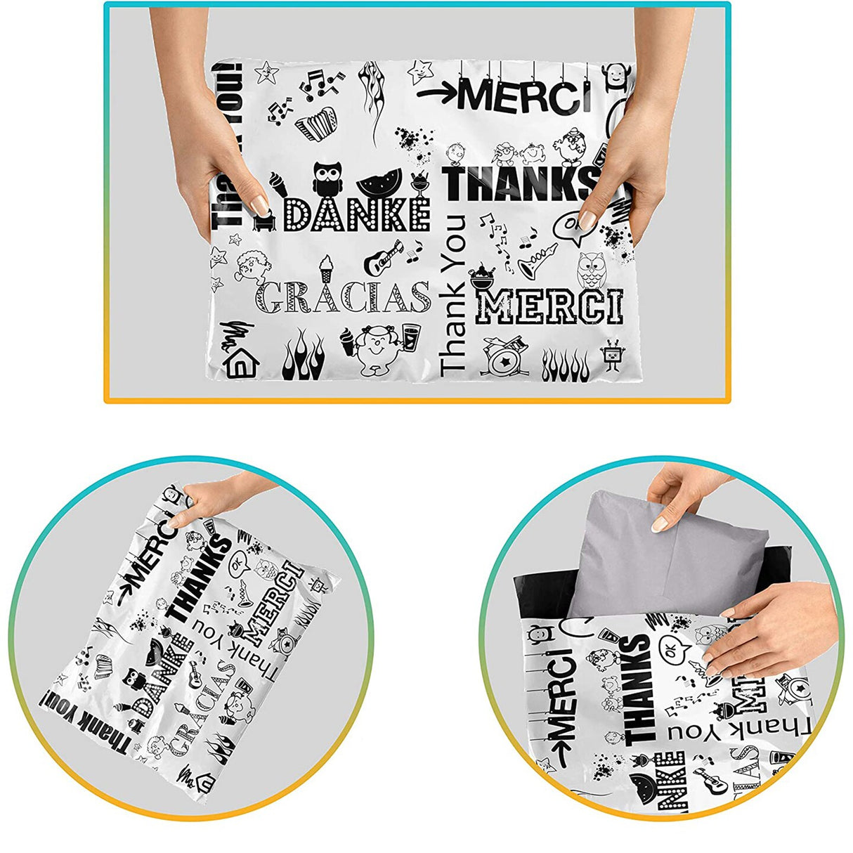 Design Poly Mailer Bag 6 x 9 Multi Design, A Seamless Packaging experience