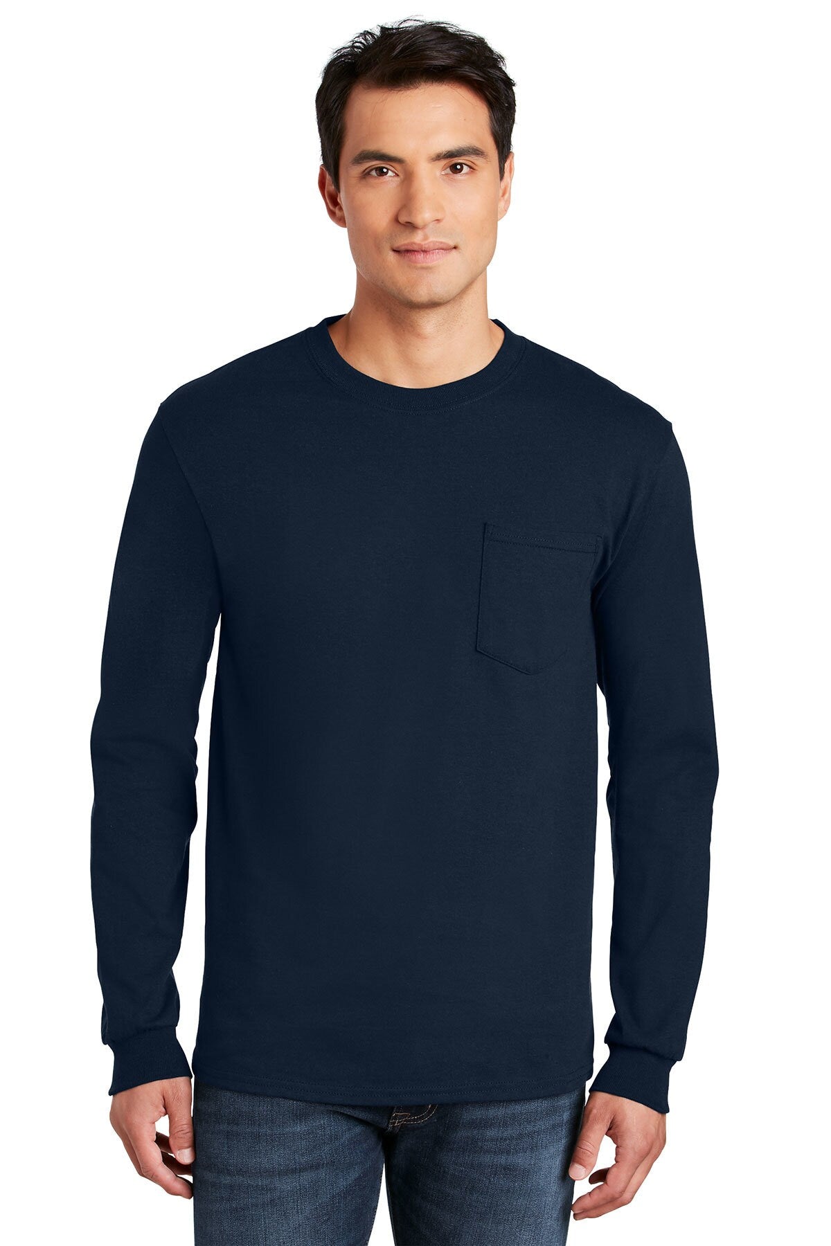 Gildan® Crewneck Ultra Cotton Long Sleeve Pocket T-Shirt