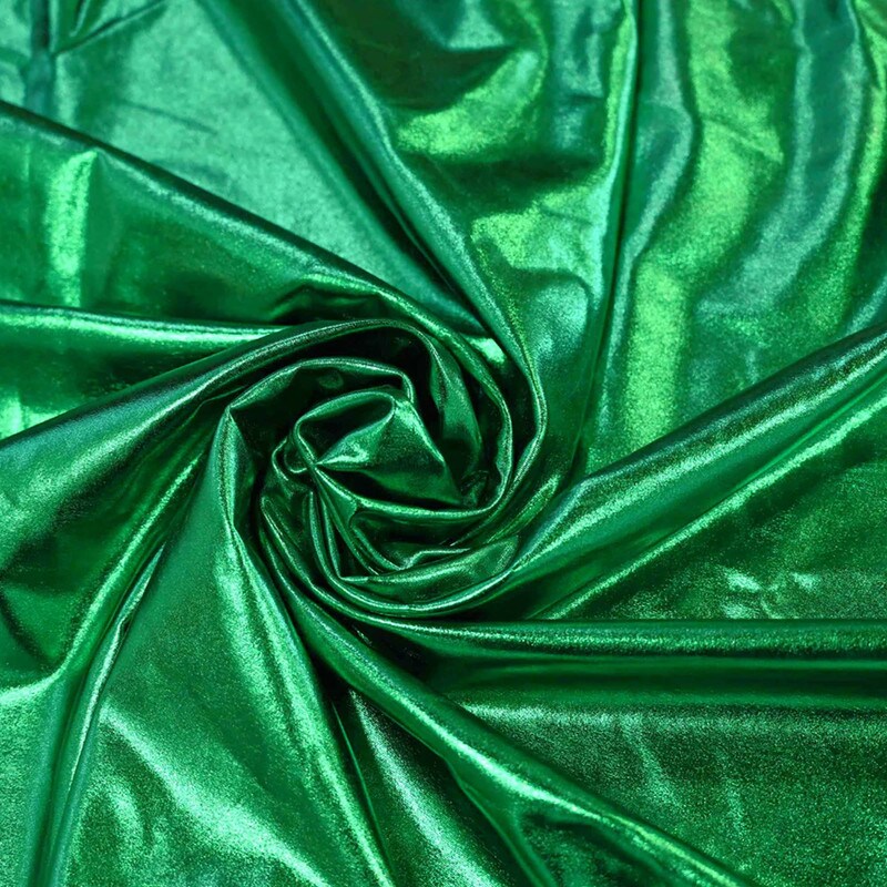 Metallic Foil Spandex Lame Stretch Fabric for Apparel and Costumes