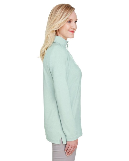 Devon & Jones® Ladies Clubhouse Micro-Stripe Quarter-Zip