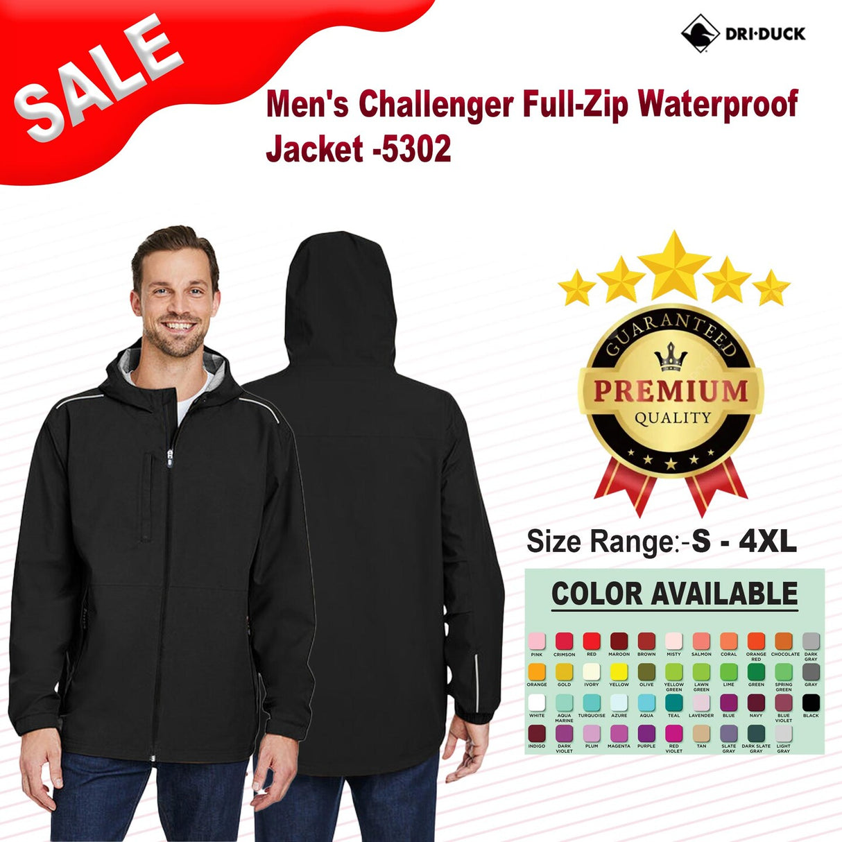 Dri Duck® Men's Challenger Full-Zip Waterproof Jacket