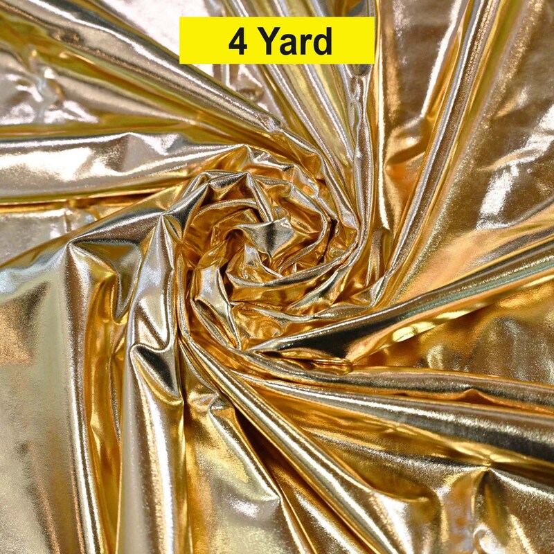 Metallic Foil Spandex Lame Stretch Fabric for Apparel and Costumes