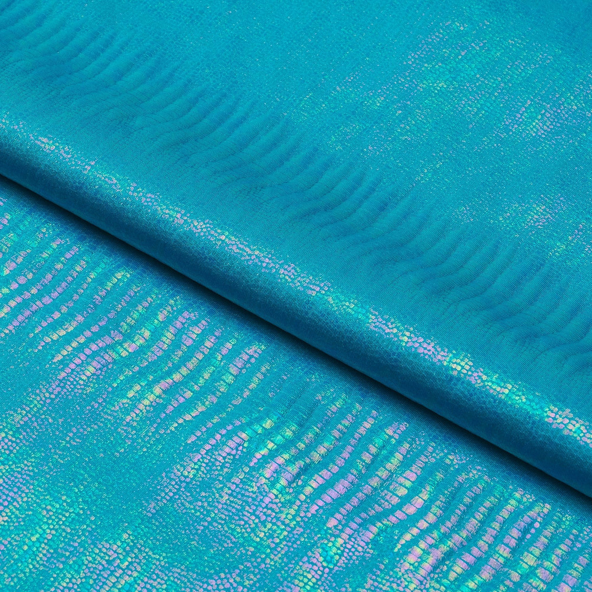 Hologram Spandex Oil Slick Python Fabric