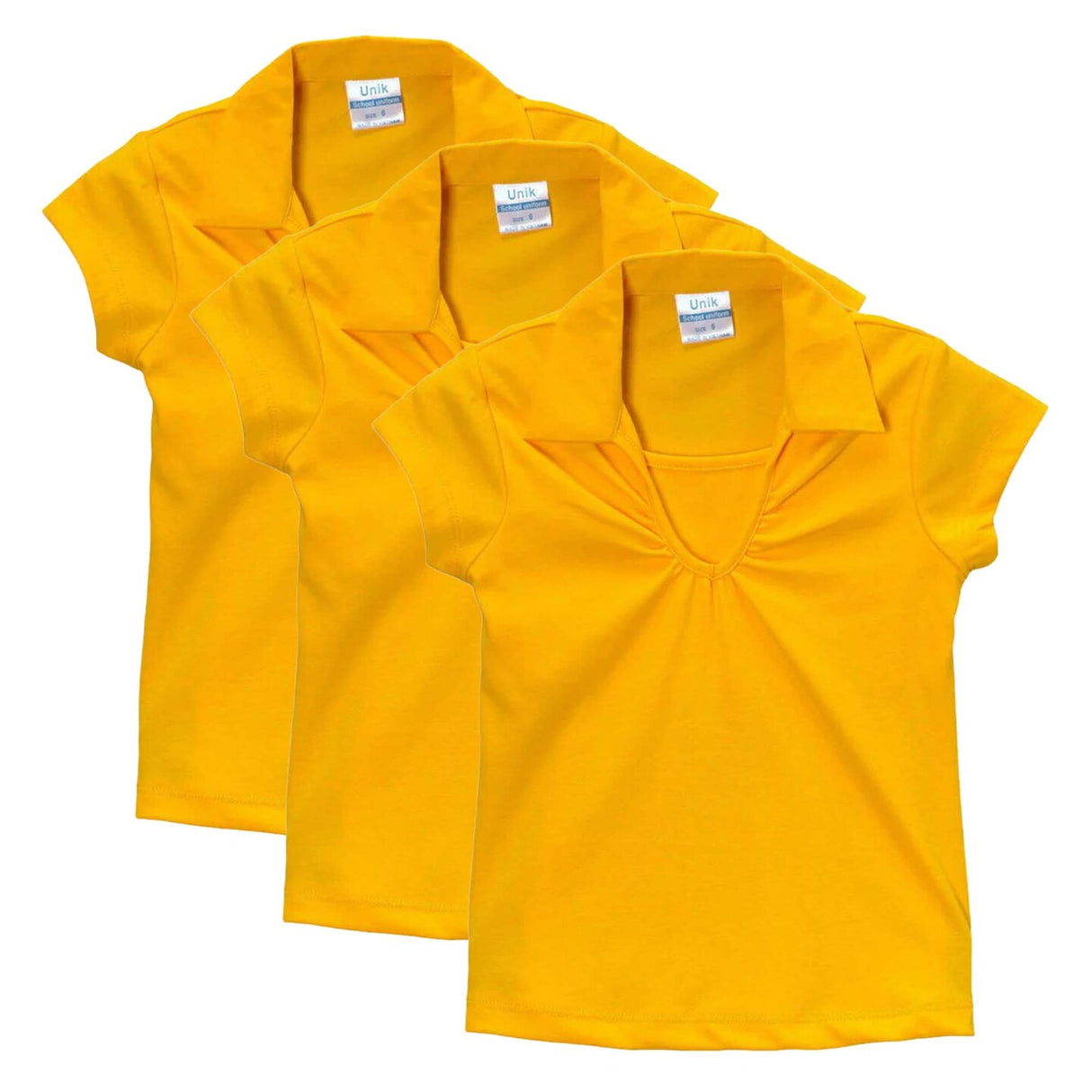 Girl's Uniform V Neck Collar Shirt