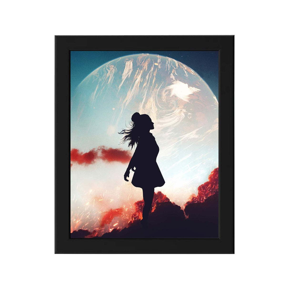 8x10" Black Frame with Plastic Front Protection – For Hanging or Standing, Compatible with ALFTA Adhesive Hook