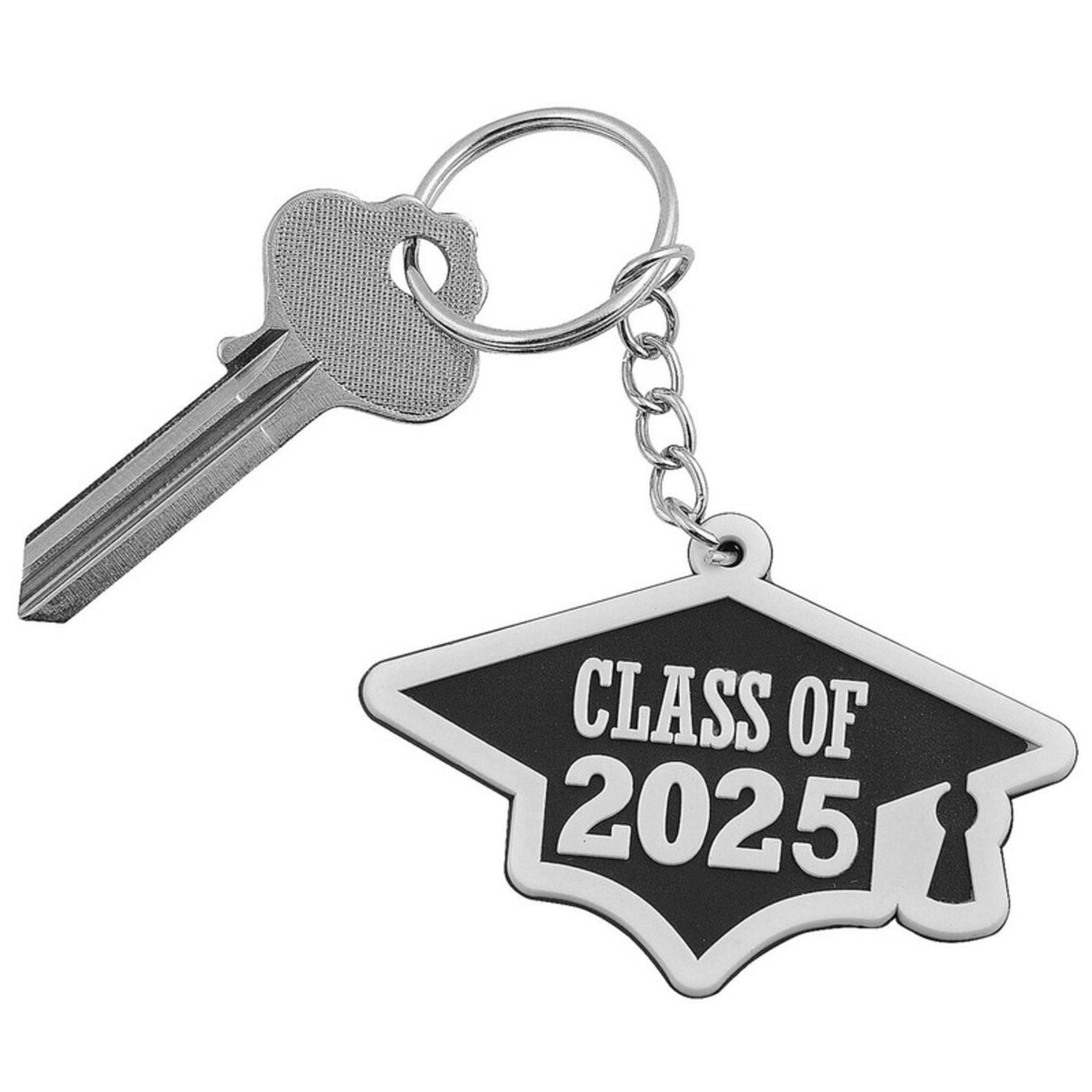 Graduation Class of 2025 Graduation Cap Rubber Keychains 12 Pc. 2 1/2"