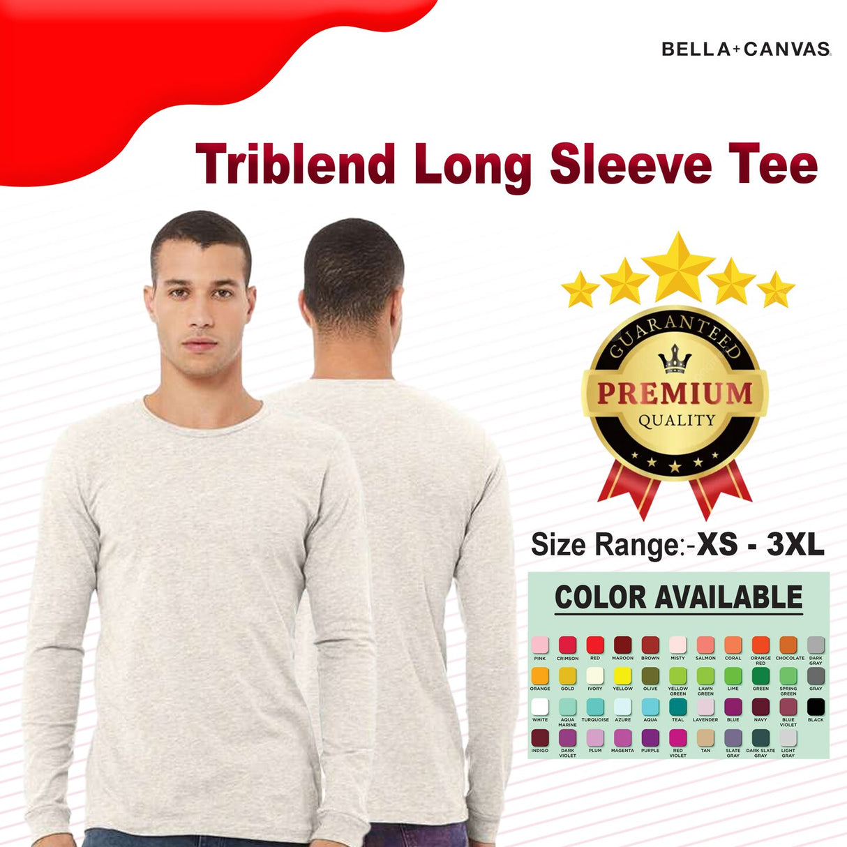 BELLA + CANVAS® Triblend Long Sleeve Crewneck Tee