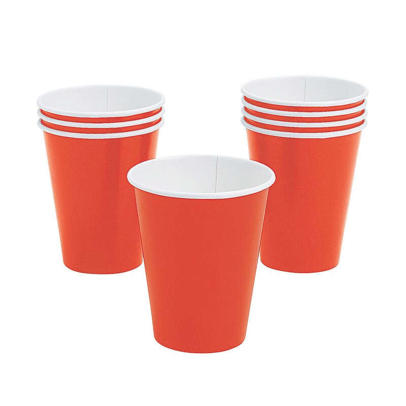 9 oz School Bus Yellow Paper Party Cups – 24 Count Disposable Set