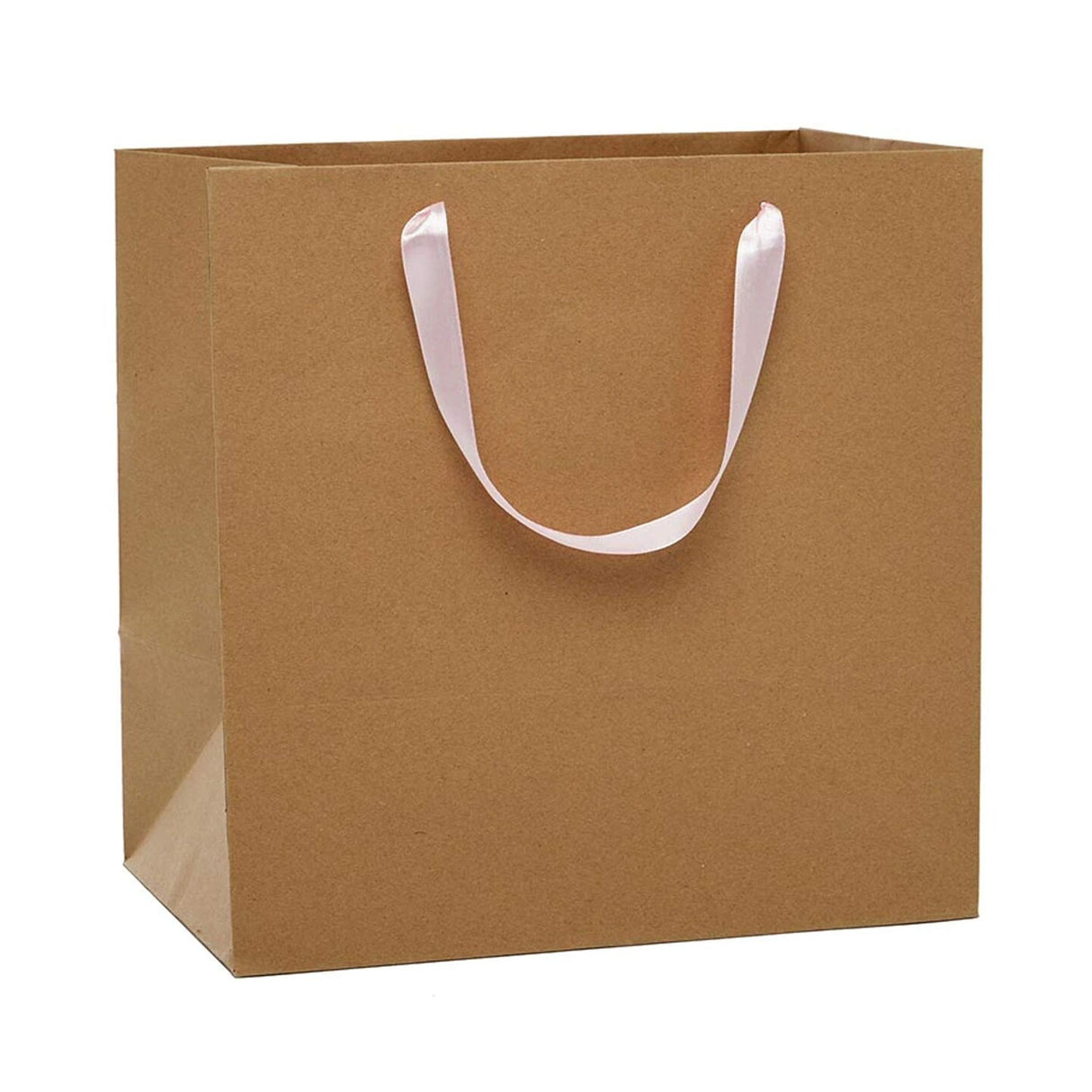 Large Kraft Euro Tote 16" x 6" x 12" Satin Ribbon Handles
